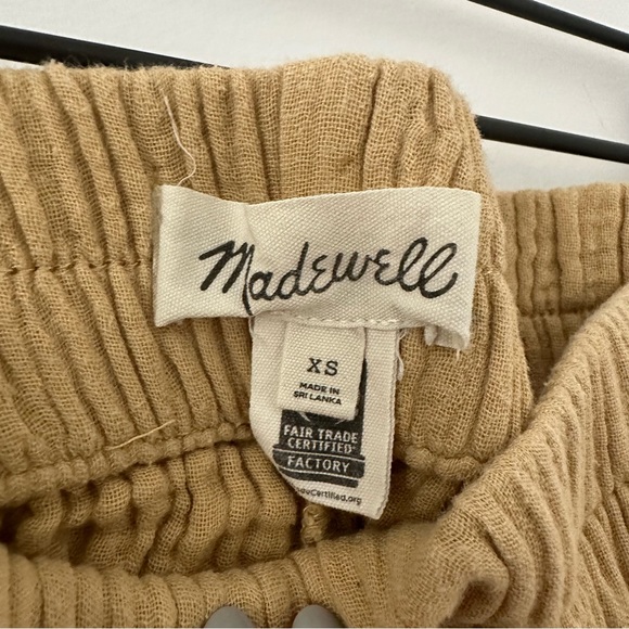 Madewell Cotton Pull-On Crop Gauze Lounge Pants Tan XS - Picture 7 of 10